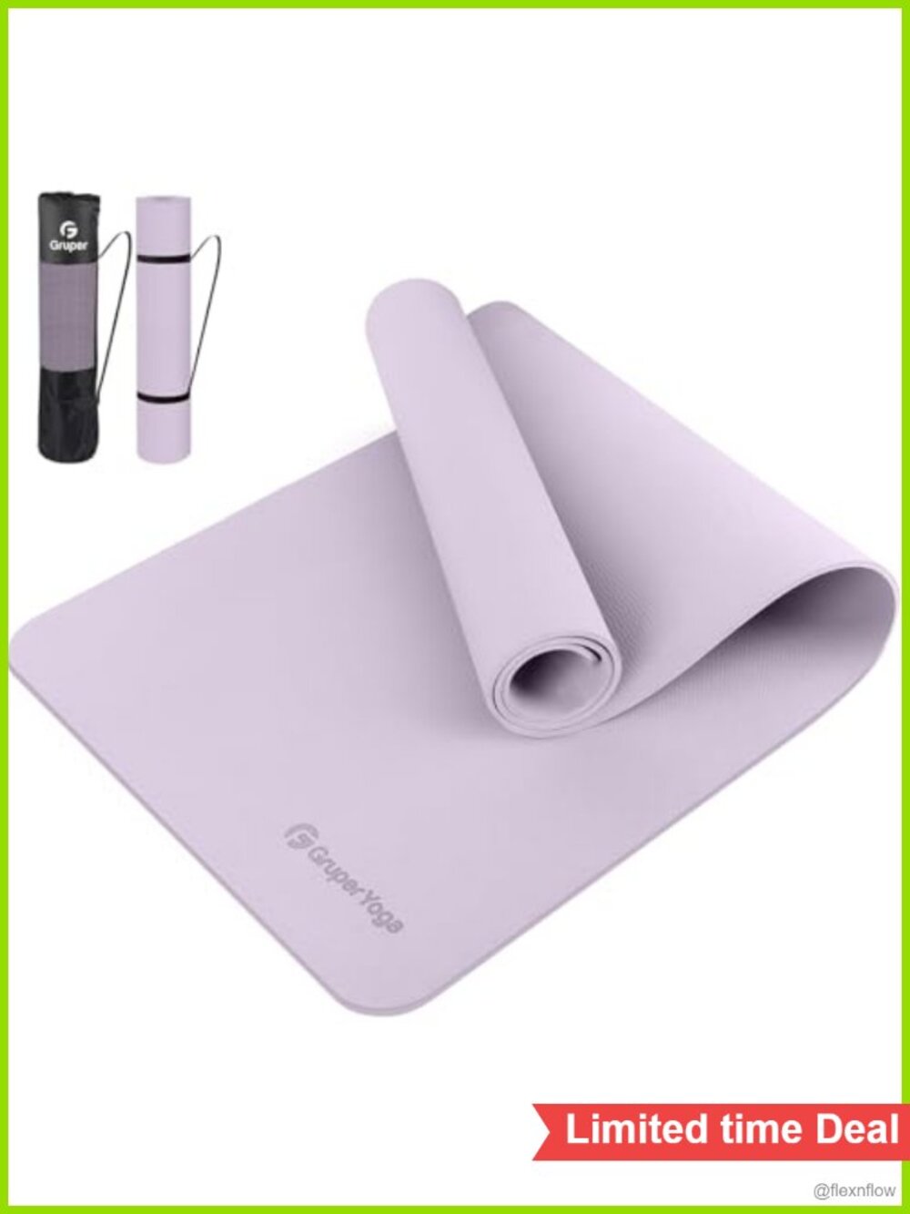 TPE Yoga Mat Non Slip with Carry Strap and Bag Exercise Fitness